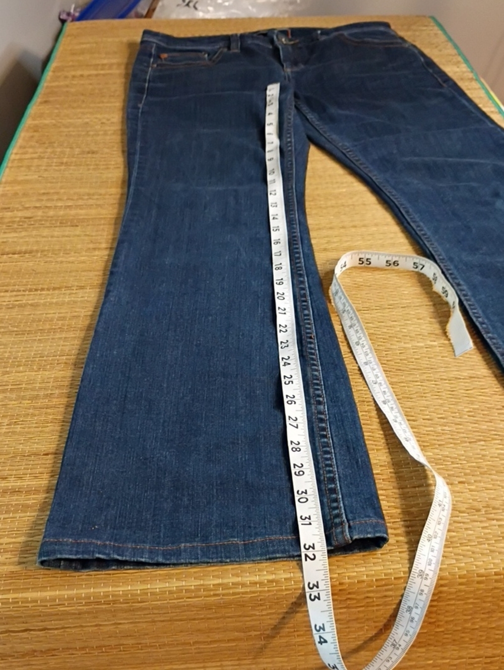 Tommy Bahama Boot Cut Navy Denim Jeans with Orange Stitching - Picture 6 of 9